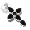 Black Spinel Gemstone 925 Sterling Silver Jewelry Pendant 2.48"