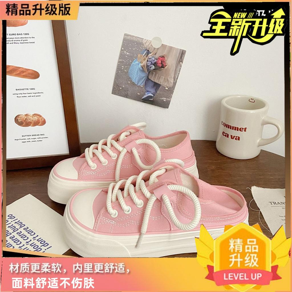 Ugly Cute Big Head Canvas Shoes Women's 2024 New Niche Original Design Sense Little White Shoes Milk Huhu Platform Casual Shoes