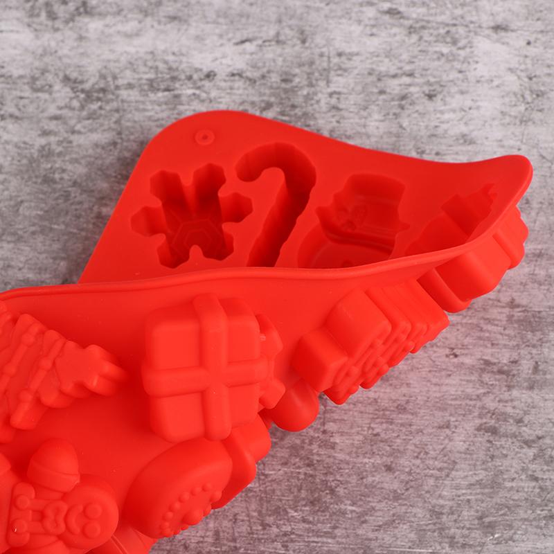 Рождественская тема, силиконовая форма для конфет, инструменты для выпечки шоколадного печенья, подносы, рождественские елки, пряничный человечек, подарочная форма, украшение торта