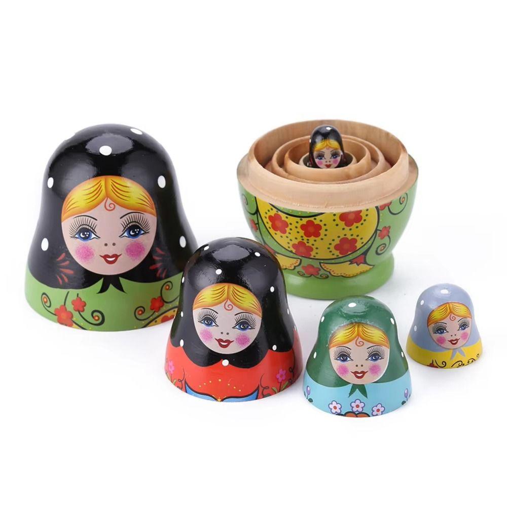Деревянные матрешки 5 слоев, складывающиеся куклы, рождественский фестиваль, подарок, матрешка, игрушки, декор, поделки