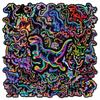 56PCS Funny Neon Dinosaur Cartoon Stickers Animal Graffiti Decoration DIY Kids Toy Luggage Laptop Guitar Car Bike Decals