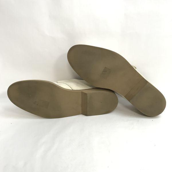 Gucci Туфли из замшевой кожи на ремешке-монахе 45 28-28.5 бело-бежевые(ИСПОЛЬЗОВАЛ)