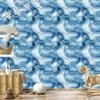 Ink blue, azure and celadon wallpaper for living room and bedroom 50x1000