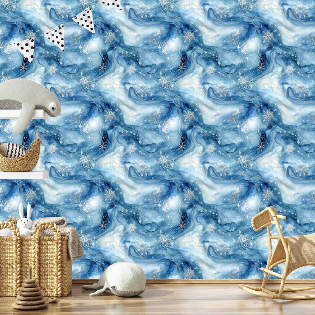 Ink blue, azure and celadon wallpaper for living room and bedroom 50x1000