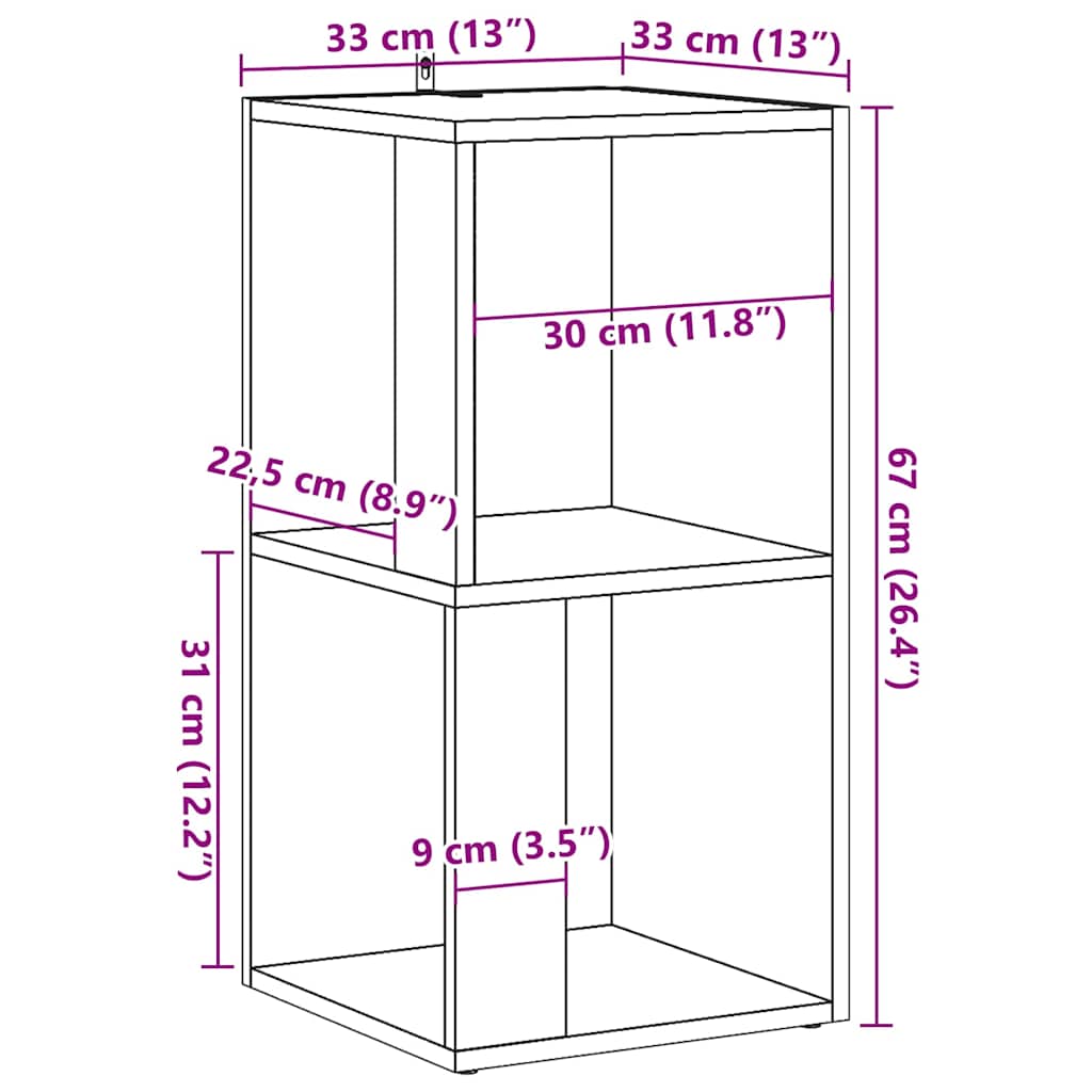 Corner Shelf with Vintage Wood Look 33 x 33 x 67 cm Engineered Wood