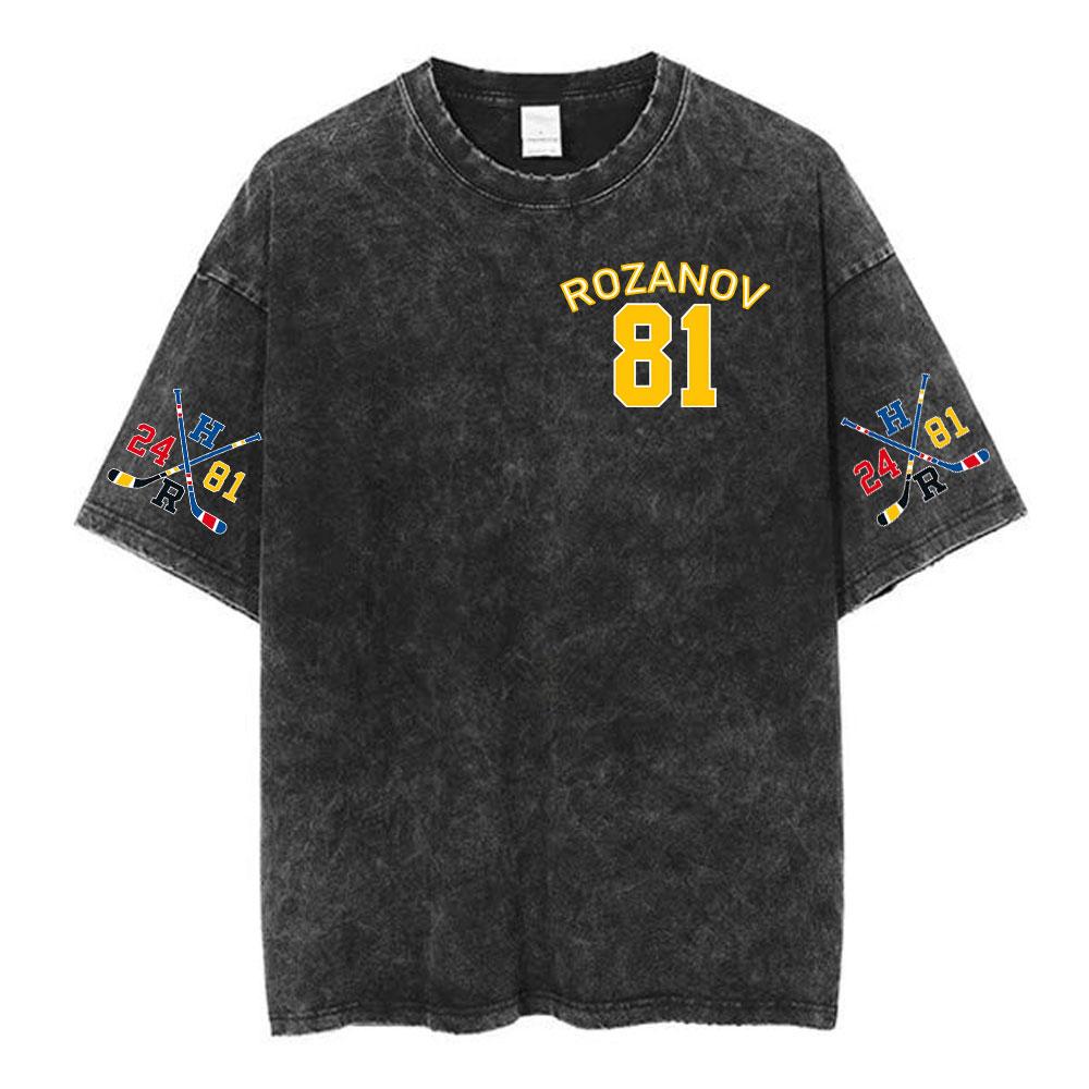Vintage Washed Heated Rivalry Shane Hollander Ilya Rozanov Hollanov Tshirt Men Clothing Fashion Short Sleeves T Shirt Top