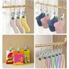 10Pcs Durable Multifunctional Clothes Clips Traceless Clothing Pegs with Hook for Home Laundry Organization