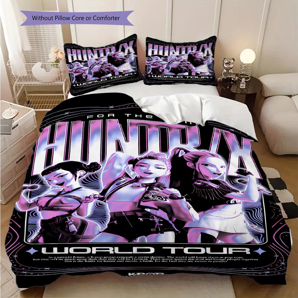 K-Pop themed poster bedding, duvet cover, pillowcase, home decoration, birthday gift (1 * duvet cover+2 * pillowcase, coreless)