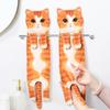 Funny Cat Hand Towels Kitchen Bathroom Hand Towel With Hanging Loops Soft Absorbent Home Decor Dishtowel For Cat Lover Gifts
