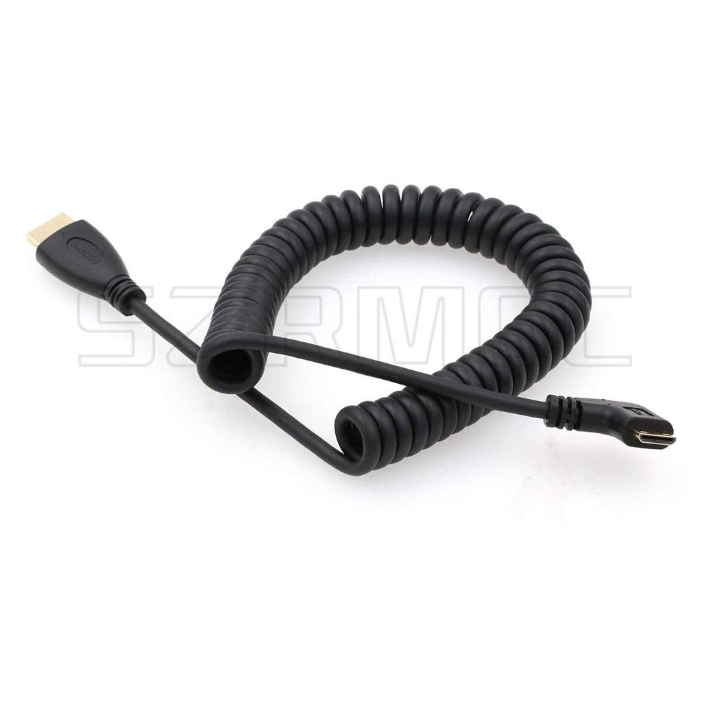 SZRMCC Прямоугольный Мини HDMI на HDMI Высокоскоростной Спиральный Кабель для DSLR Камер Canon Sony и Мониторов ATOMOS CX7/SR7E