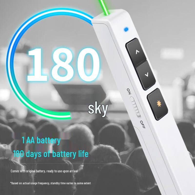 Deli 2802G Wireless Green Laser Presentation Remote