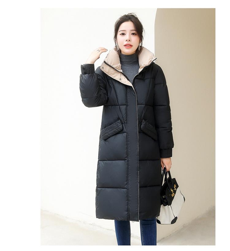 Женская осенне-зимняя однотонная приталенная с капюшоном утолщенная теплая женская куртка средней длины, 5 цветов