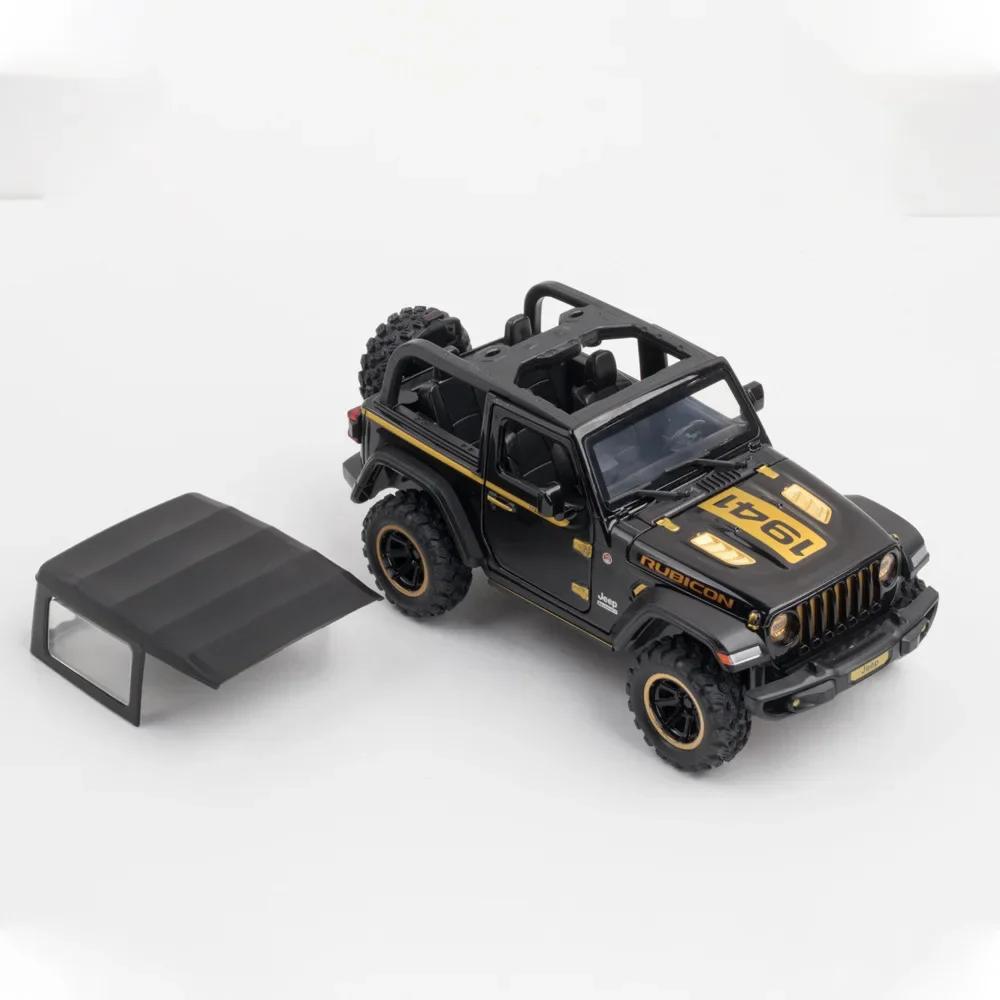 1:32 Jeep Wrangler Rubicon 1941 Off-Road Diecast Metal Alloy Model car Pull Back Sound Light Car Children Gift Collection A417 ALN1