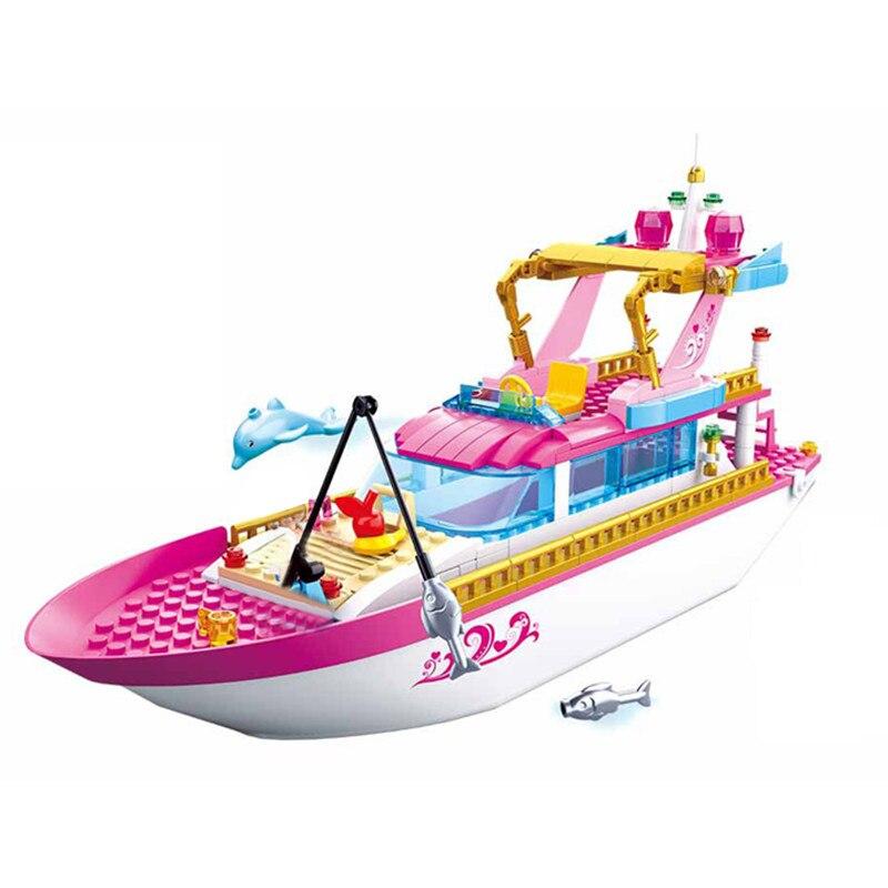 Big Garden Villa City House Building Blocks Sets Yacht Ship Castle Friends Bricks Toys Girls Christmas Gifts