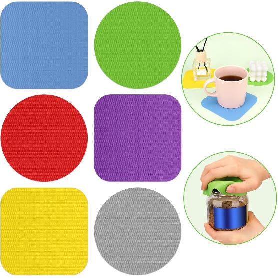 Leezmark 6 Pcs Jar Opener, Rubber Jar Grippers Multi-function Silicone Jar Gripper Pads Bottle Lid Opener Jar Openers for Seniors with Arthritis Weak