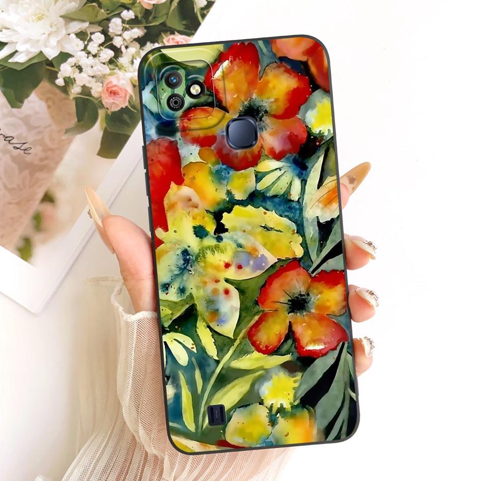 6.1" Чехол Для Infinix Smart HD 2021 Чехол Популярный Цветок Мягкий Жидкий Силикон Чехлы Для Телефона Для Infinix SmartHD 2021 X612B Бампер