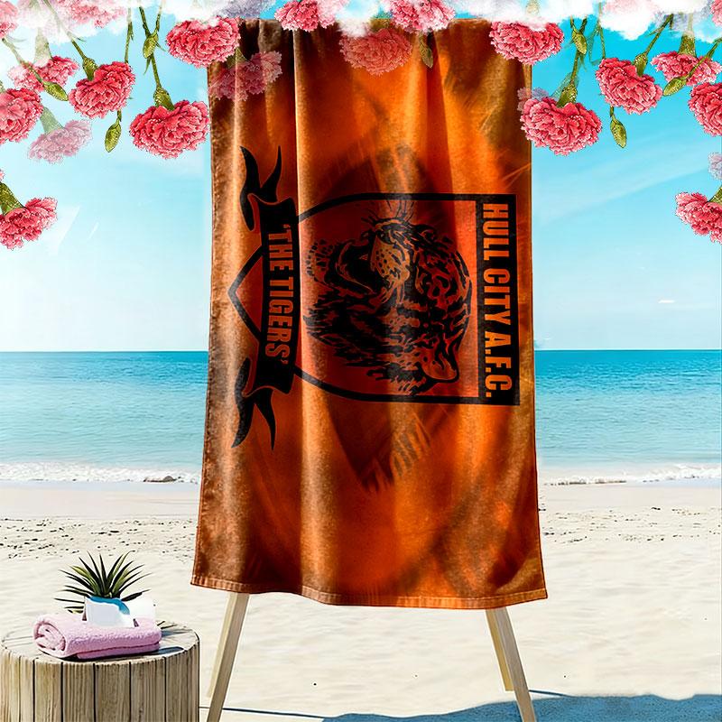 Hull City AFC Print Beach Towel, Large Soft Quick Dry Towel for Beach Camping Swimming