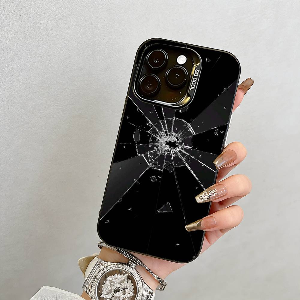 Чехол для телефона "brokenness" для iPhone 17,16,15,14,13,12,11 Plus,Pro Max,XS, Цветной Серебристый Чехол для телефона Funda Cover
