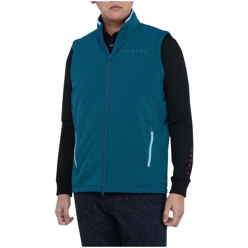 Mizuno Breath Thermo Golf Ink with Removable Sleeves and Mizuno Move Tech E2MEB506 Jacket, Men's, Blue, Heat-Generating Material,