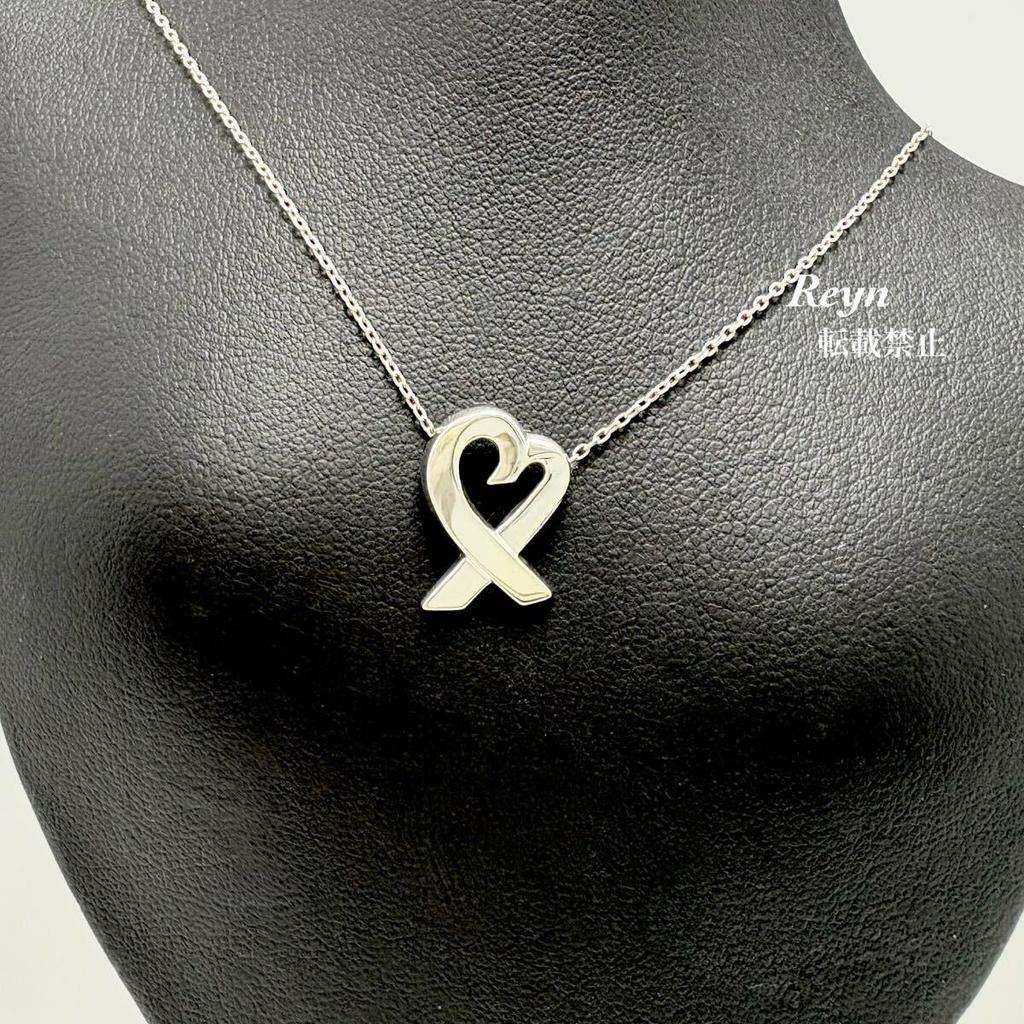 Б/у [Новый полированный] Tiffany & Co. Серебряное колье Tiffany 925 Paloma Picasso 'Любящее сердце'