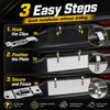 2/4/6PCS Rectangular License Plate Clips Spring Loaded Stainless Steel Car Bracket Clamps No-Drill Frame Mount for Trailers License Plate Covers