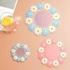 1pc Cute Daisy Silicone Coasters Drinks Cup Mat Heat Insulation Table Mats Non-Slip Pad Tabletop Protection Bowl Placemat Desk Decoration