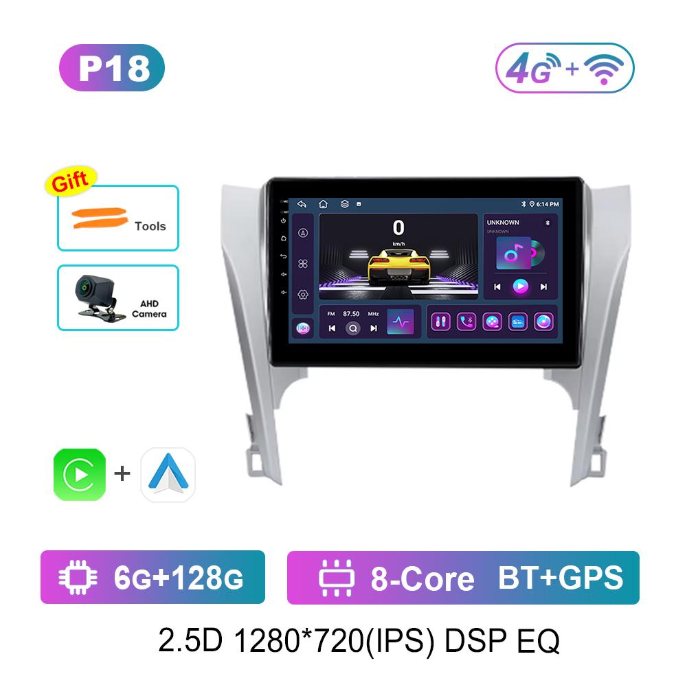 Беспроводной Carplay Android OS 10'' для Toyota Camry 2011 - 2014 Видео Мультимедиа Плеер DSP Стерео 4G IPS Экран GPS Навигация WiFi