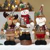 Рождественская кукла-украшение с телескопической ногой, плюшевая кукла, игрушка, плюшевый Санта, снеговик, олень, Рождество