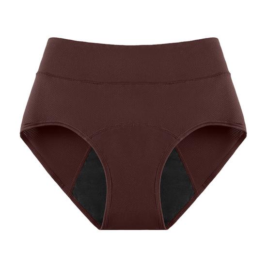 Женские трусики, однотонные, трехслойные, мягкие, с завышенной талией, бесшовные эластичные трусы, предотвращающие протекание, менструальные трусы, женское нижнее белье