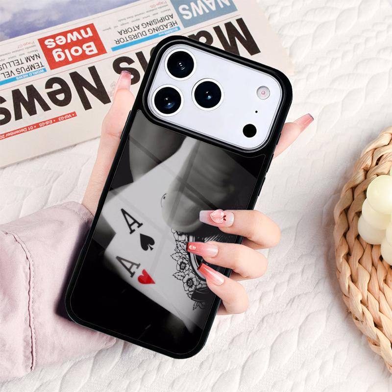 Чехол для телефона с игральной картой Пиковый Туз Для IPhone 17 16e 15 14 13 12 11 Pro Max Air Mini Мягкий Защитный Чехол