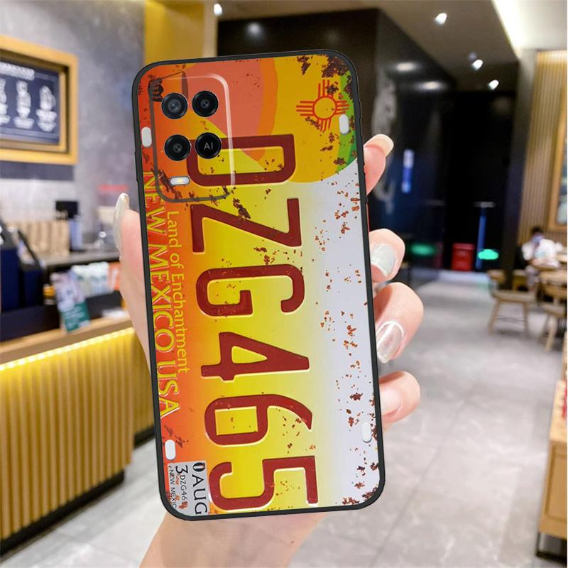 Retro Funny License Plate Case For Oppo A96 A76 A16 A17 A18 A60 A80 A40 A38 A58 A78 A98 A94 A74 A54 A15 A57 A77 A5 Pro