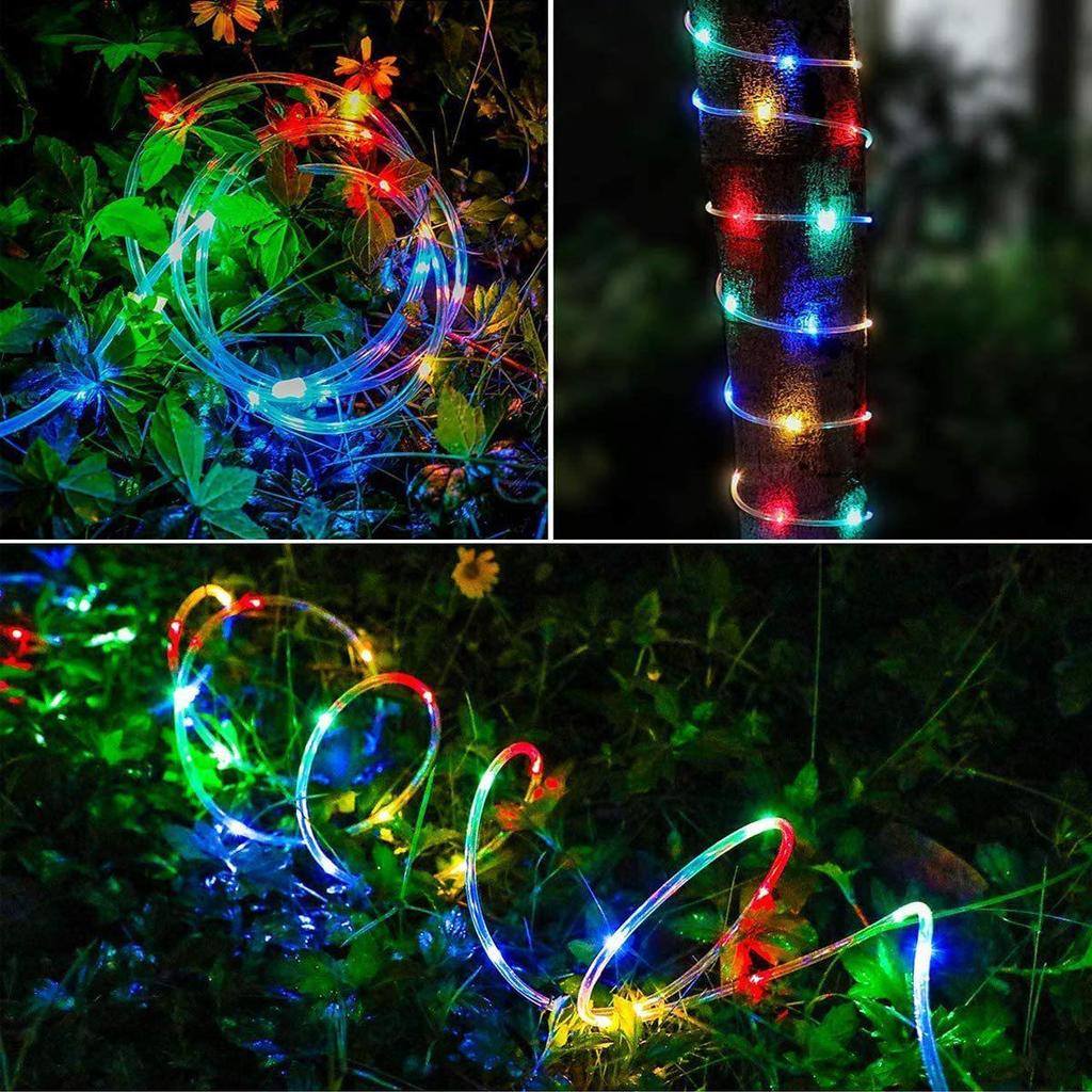 Rainbow 120 LED, 12m Outdoor Solar Neon Tube Lights, Waterproof Decorative Fairy Strip Lights