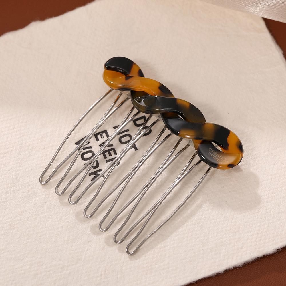 1PCS Elegant Acetate Bowknot Twist Hair Comb Princess Side Hair Clip Bangs Clip Hair Style Accessories