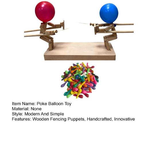 Bamboo Battle Balloon Game Fast-Paced Wooden Fencing Puppets for Thrilling Balloon Fight Fun Innovative Poke Balloon Toy