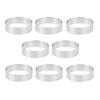 8pcs 8cm Stainless Steel Tart Molds, French Dessert Mousse Fruit Pie Tart Rings Quiche Cake Molds