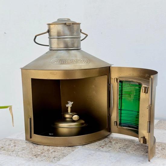 Набор из 2 морских латунных масляных фонарей, морской латунный бортовой огонь, коллекционный корабельный фонарь, морская масляная лампа, настраиваемый фонарь 27,94 см