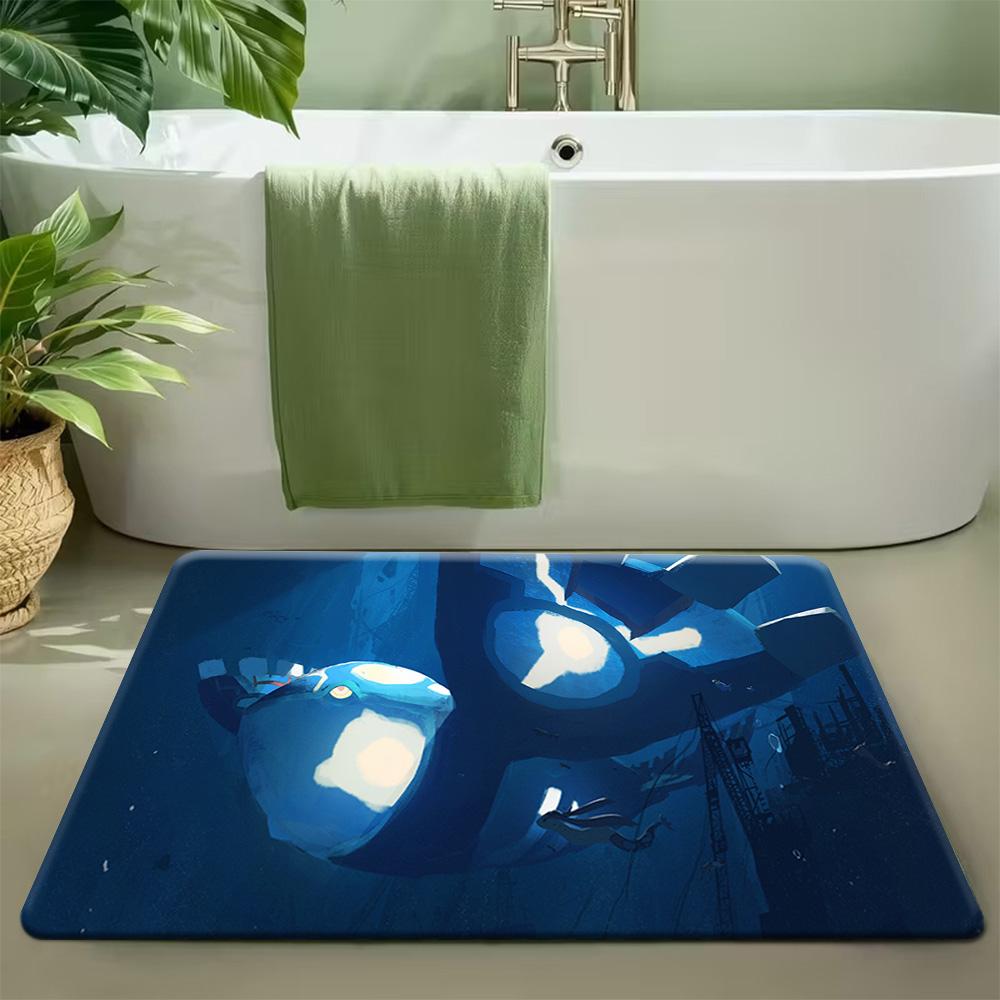 Pokemon Gengar Graveyard Night Print Non-slip Doormat Soft Floor Mat for Home Decor
