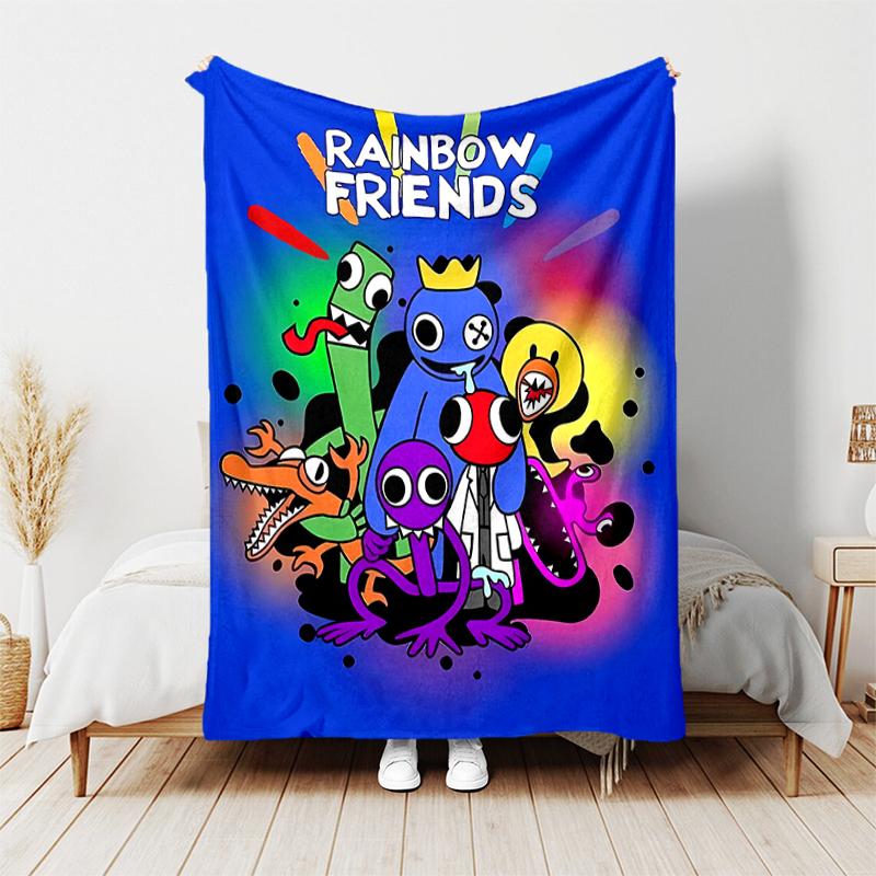 1pc Blanket Rainbow Friends1 Print Design, Lightweight Blanket for Sofa, Bed- Soft &Warm, Gift for All Seasons like Christmas, Halloween