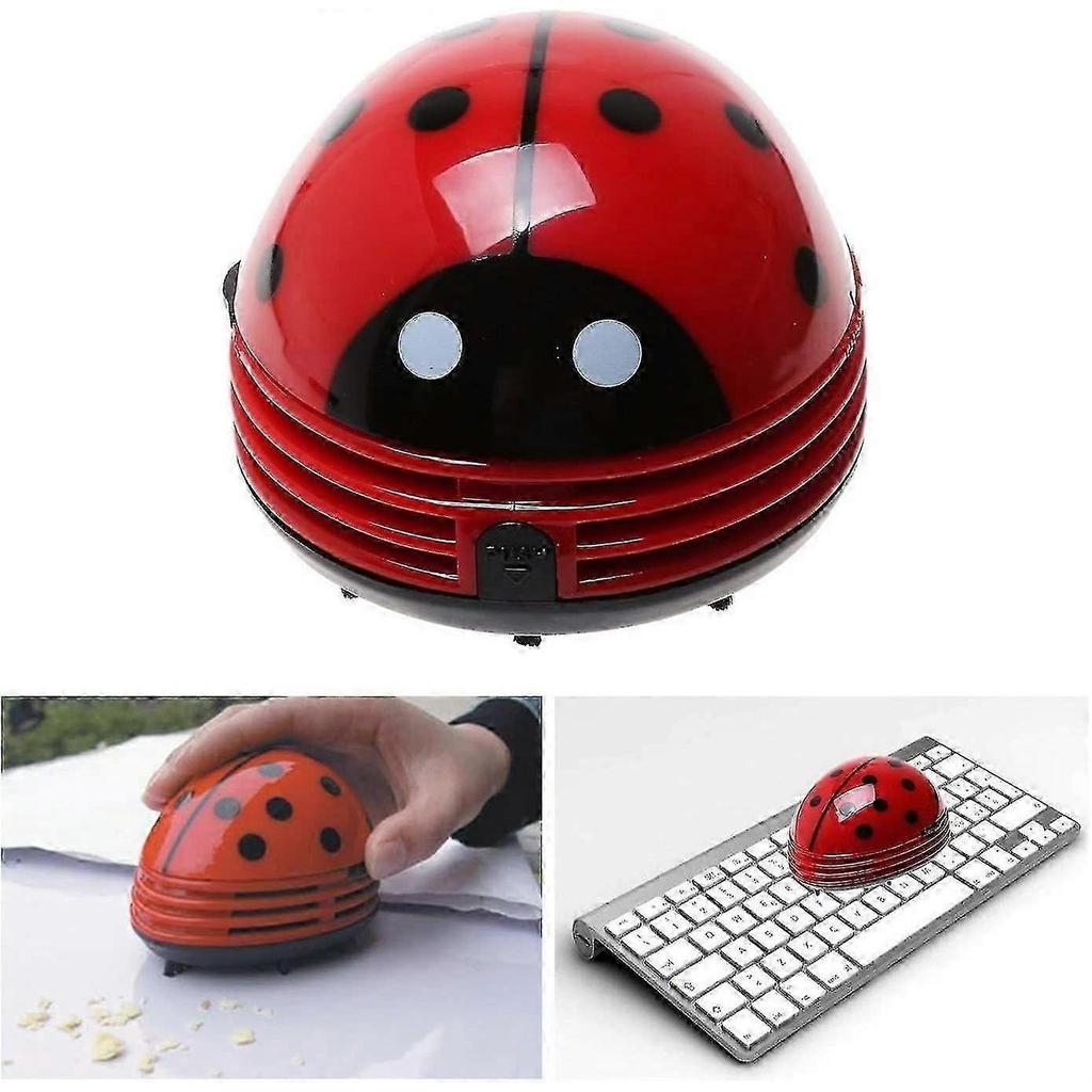 Electric Ladybug Pattern Battery Operated Tabletop Vacuum Cleaner Mini Dust Cleaner less