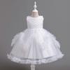 Girls Dresses Flower Pom Pom Princess Dresses Runway Wedding Banquet Host Gowns Dresses Party and Banquet Dresses