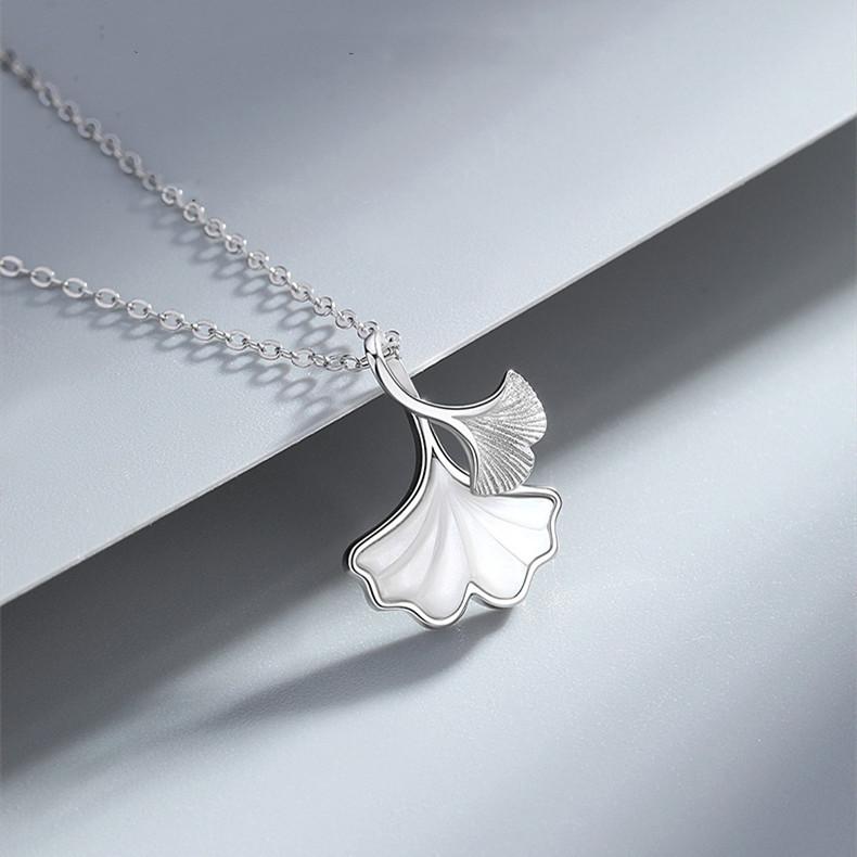 Ожерелье Sansheng Lucky, женское, из стерлингового серебра S925, особый интересный дизайн, стиль Ins, одно одеяло, абрикосовый лист, ключичная цепочка