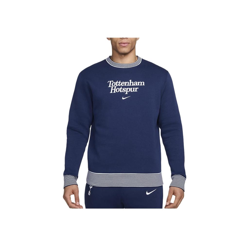 Nike Club Tottenham Hotspur Striped Letter Football Sports Soft Crewneck Sweatshirt Men Sweatshirt Binary-Blue FQ3011-424