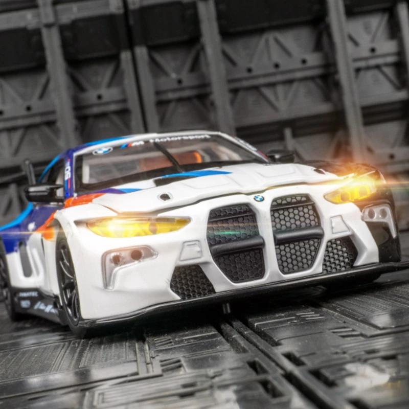 1:24 M4 GT3 Сплав Спортивный Автомобиль Модель Литье под Давлением Металл Игрушечная Машинка Транспортные Средства Модель Симуляция Звук И Свет Коллекция Детский Подарок