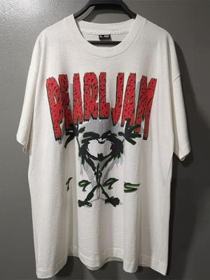 Pearl Jam Pearl Jam Band Уличный Y2K Хип-хоп Высокий стиль Короткий рукав Мужская и женская Тяжелый хлопок Футболка