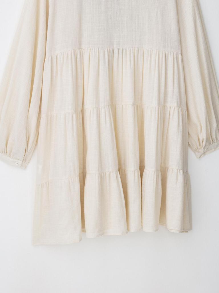 Summer Women's Embroidered Patchwork Long Sleeve Mini Dress