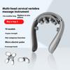 Neck Massager Electric Microcurrent Multi-Head Replaceable Wireless Knead Shiatsu Heating Vibration Cervical Shoulder Massager
