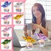 Crystal Flying Butterfly With Crystal Ball Base Statue Collection Cut Butterfly Animal Decoration Suitable For Desk, Home, Bedroom