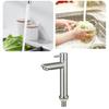 Stainless Steel Single Cold Water Sink Faucet Single Handle Bathroom Counter Basin Faucet Deck Mounted for Bathroom Kitchen