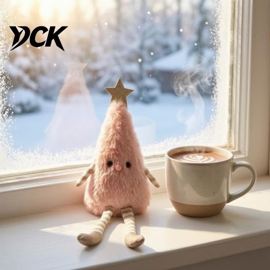 Unique Xmas Party Decorations Christmas Tree Plush Ornament with Dangling Legs, Cute Soft Stuffed Figure, Modern Farmhouse Holiday Decor Doll for Home