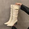 High Heel Pointed Pile Retro High Boots Children Autumn and Winter New Fashion Thin Heel Boots Children